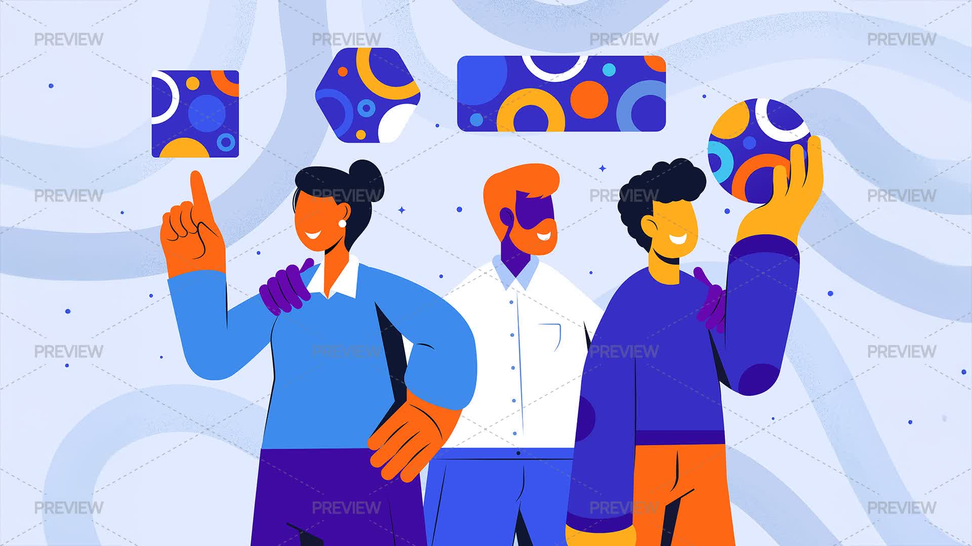 Abstract Digital Team Creative Team Abstract Illustration - Graphics | Motion Array