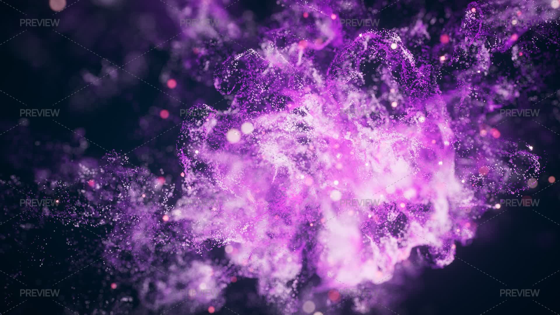 Purple Flowing Particles With Explosive Wave Effect - Graphics | Motion ...
