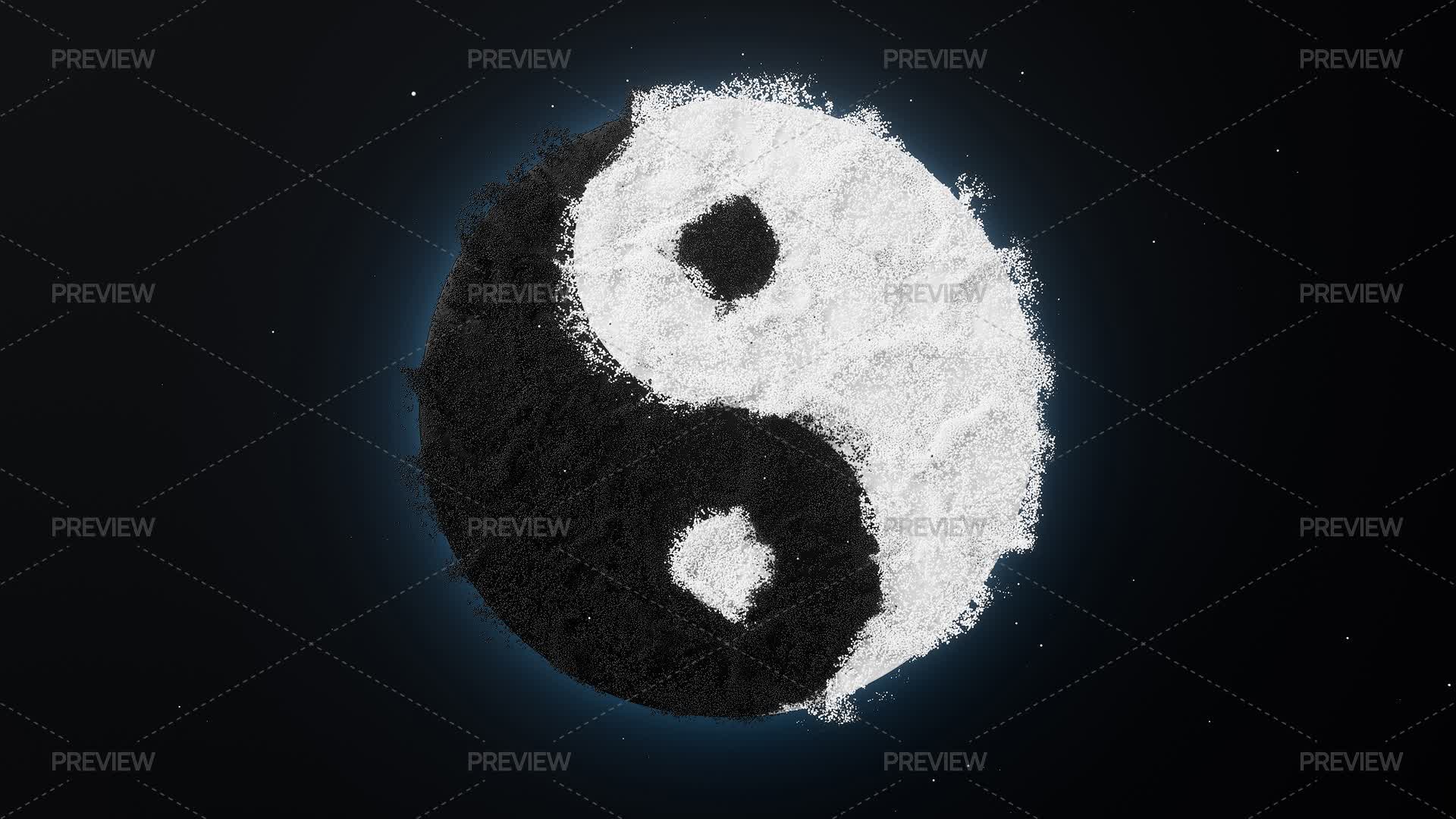 Taiji Pattern Chinese Ancient Taiji Yin-yang Pattern With Flowing Particles ...