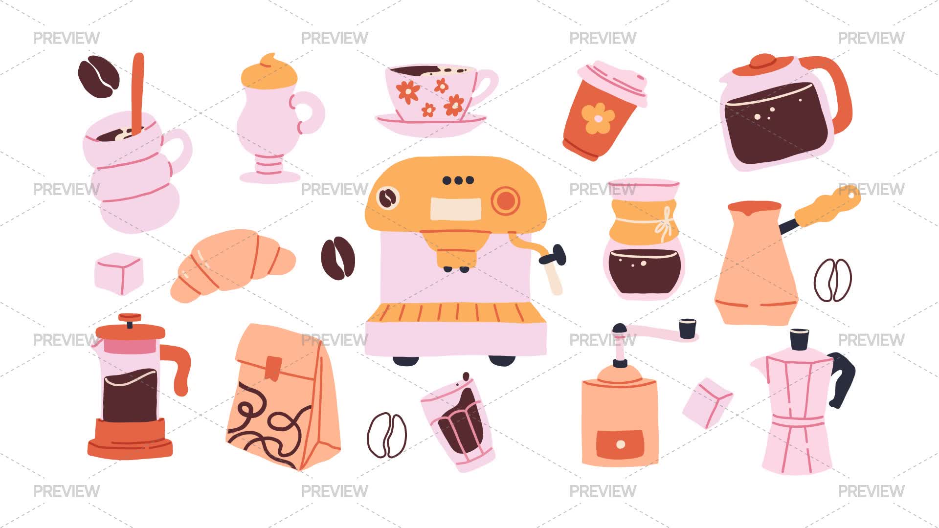 Cafe Items Graphics Cafe Products - Graphics | Motion Array