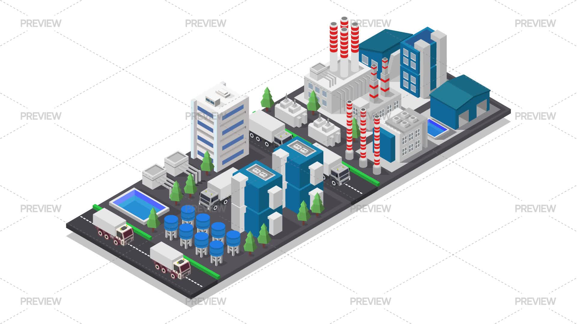Isometric Power Plant - Graphics | Motion Array