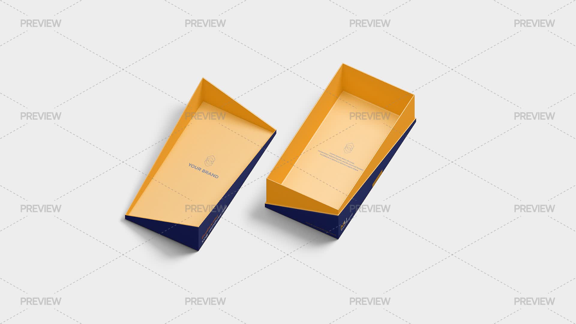 Opened Rectangular Box Mockup - Graphics | Motion Array