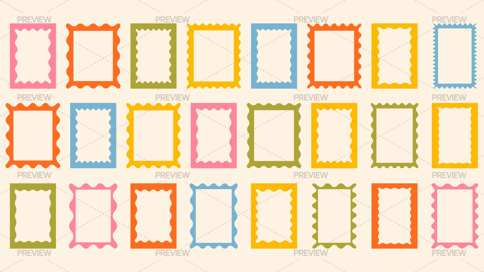 Curved Rectangle Frames - Graphics | Motion Array