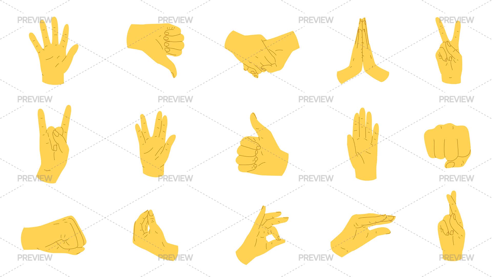Motion Hand Sticker Hand Gesture Stickers - Graphics | Motion Array