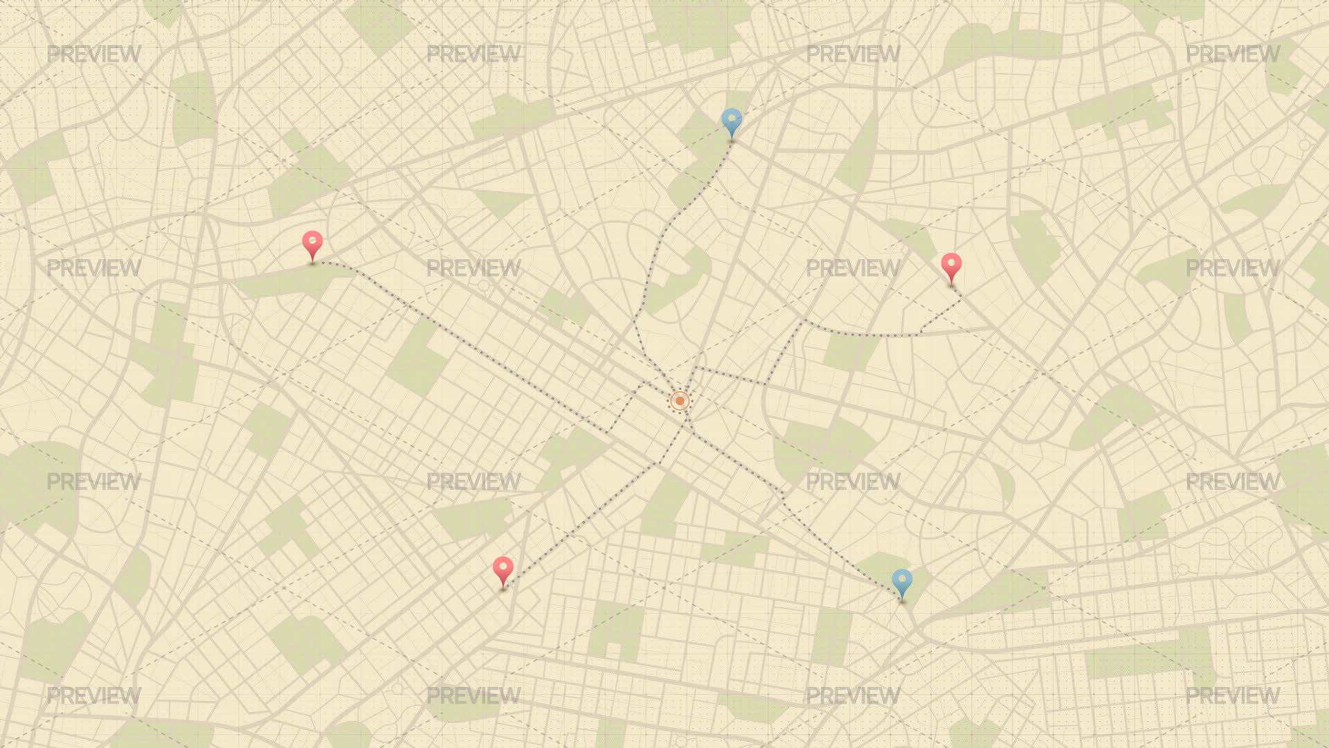 City Map With Location Pins by Aqi49 - Graphics | Motion Array