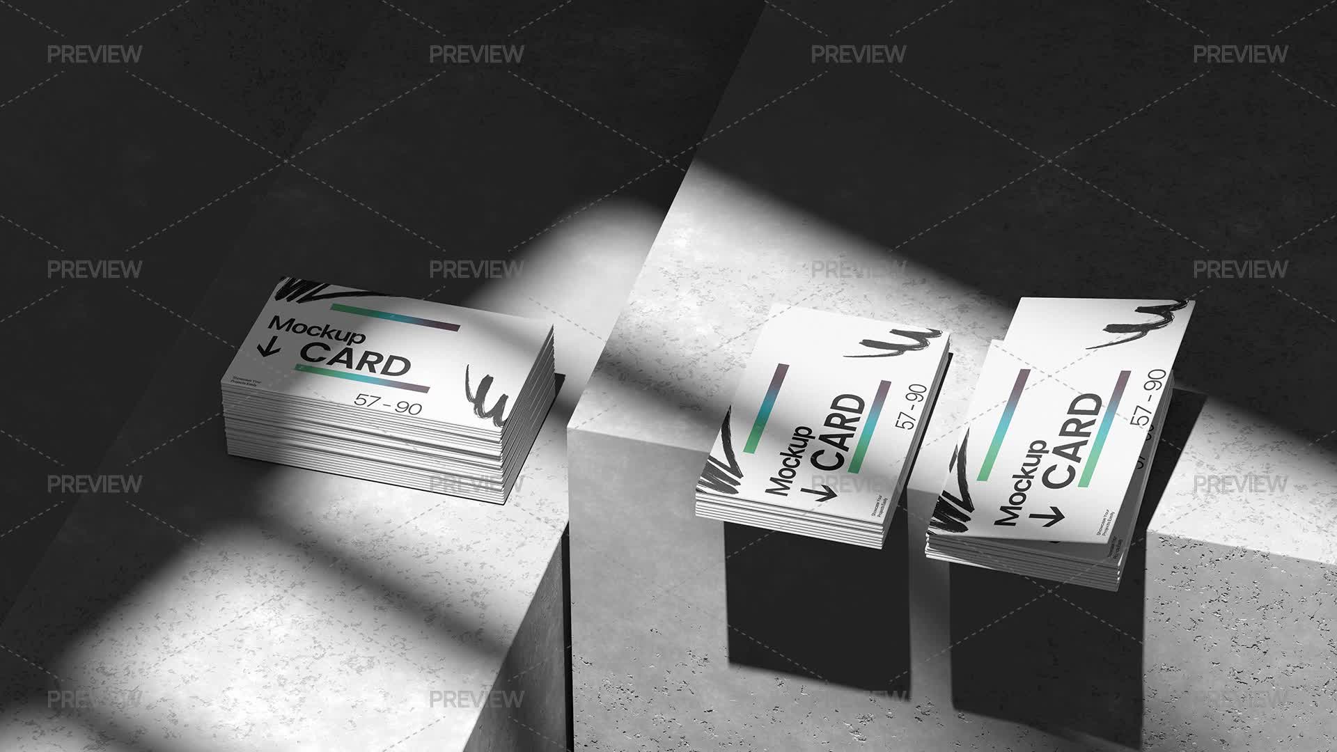 Graphical Card Stack Dynamic Business Card Stack Mockup - Graphics | Motion Array