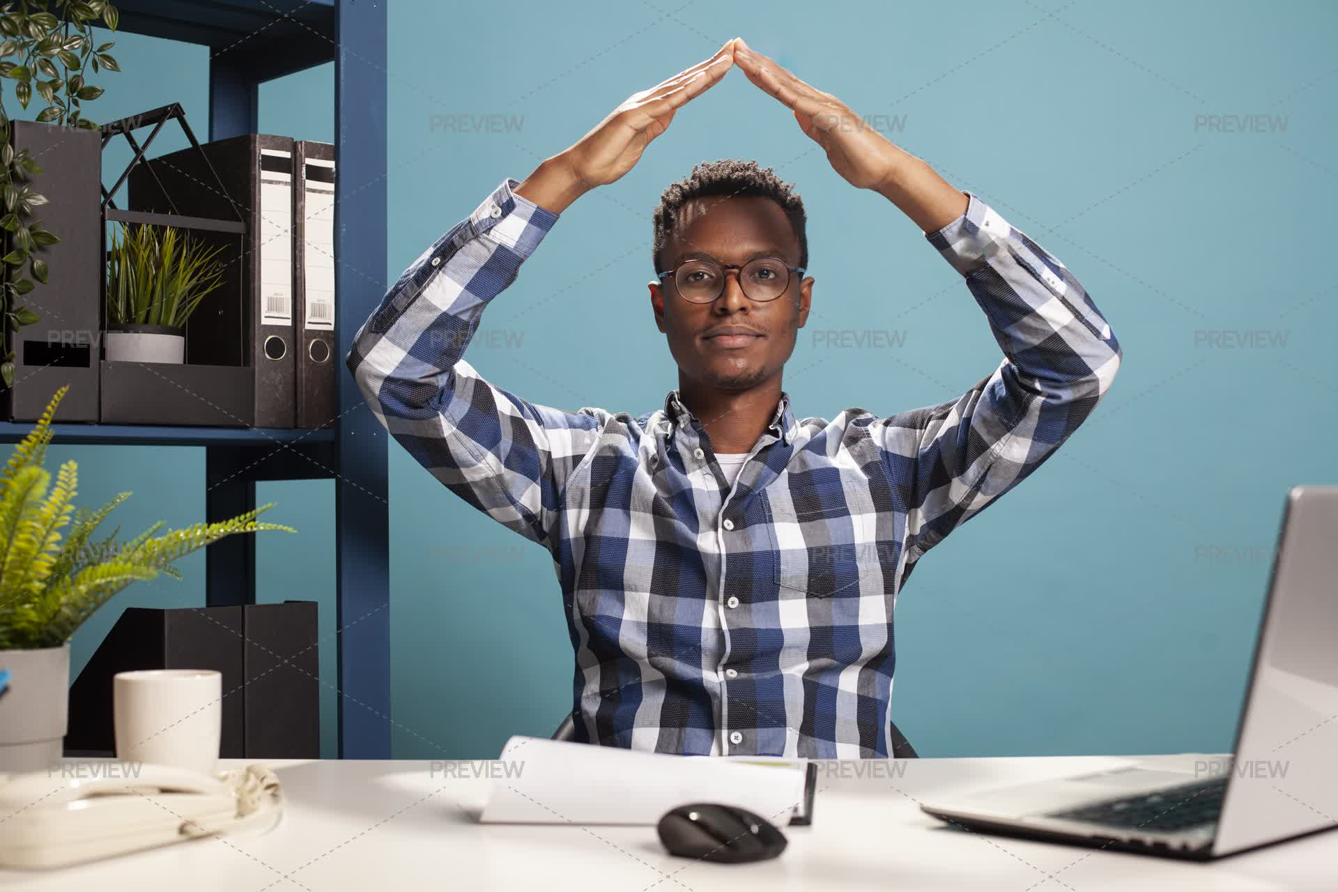 Shapea Using Arms Man Making Triangle Shape With His Arms by DCStudio - Stock Photos ...
