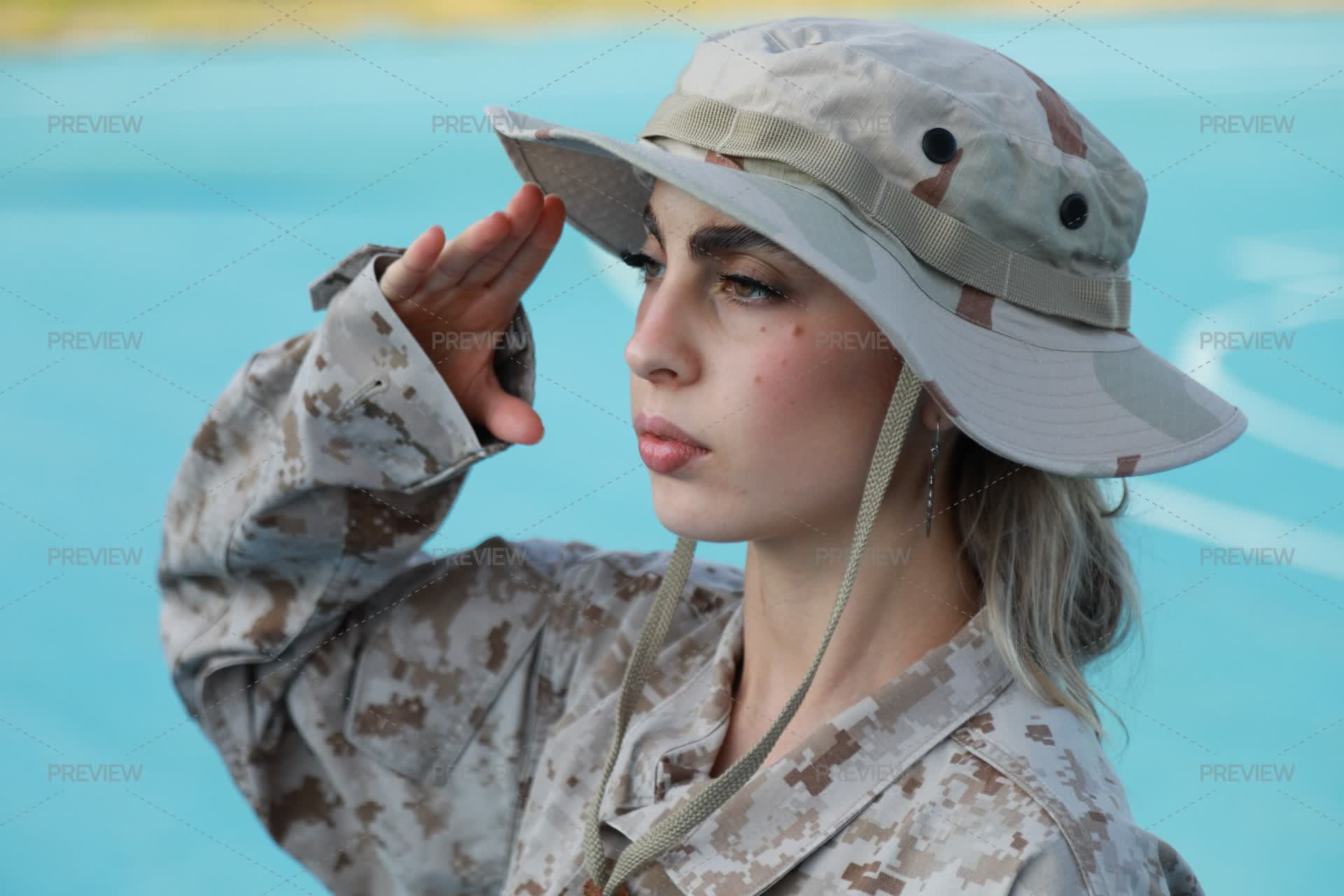 A Snappy Salute From A Female Soldier In Portrait by Francesco Sgura ...