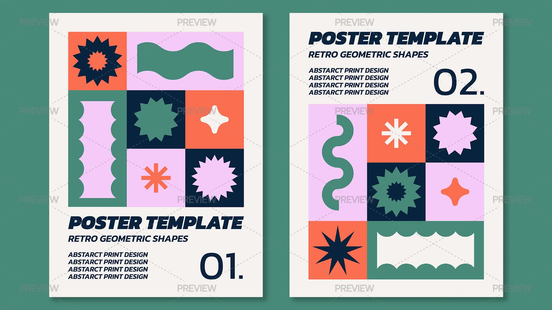 Geometric Shape Posters - Graphics | Motion Array