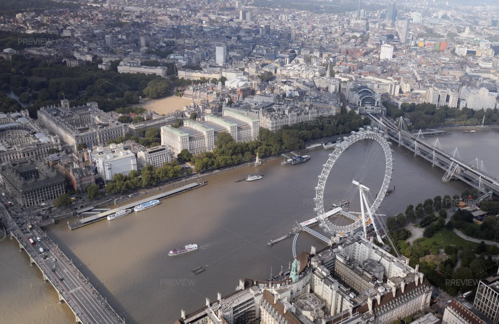 Thames View Text London River Thames View From Above - Stock Photos | Motion Array