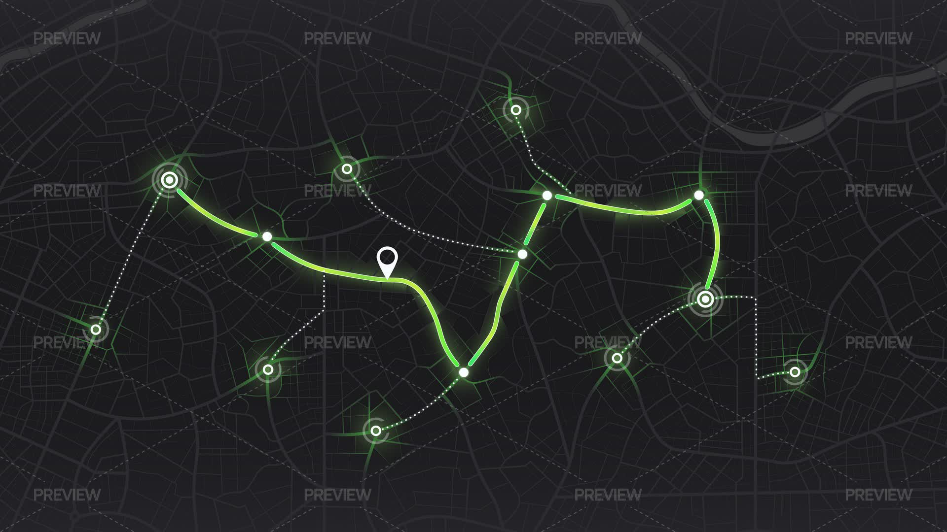 City Map Navigation Routes - Graphics | Motion Array