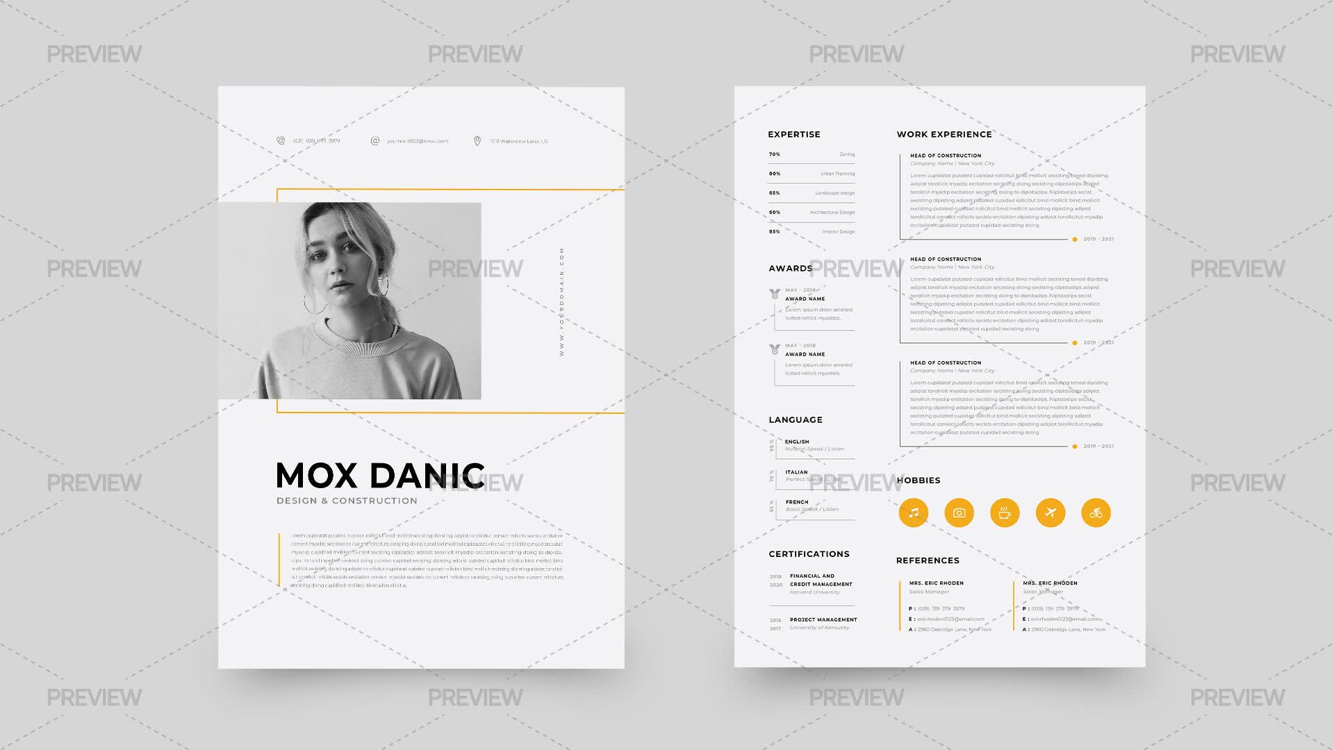 CV Resume Template - Graphics | Motion Array