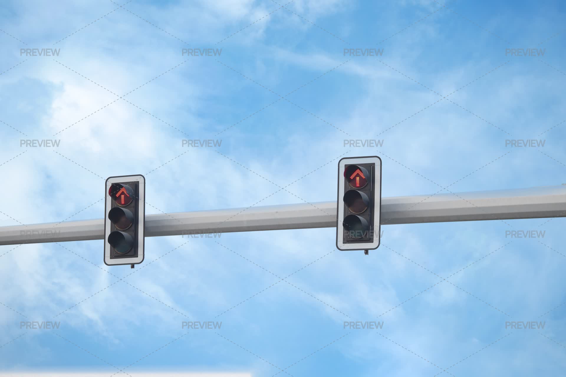 Traffic Light Array Traffic Lights Displaying Red Signals - Stock Photos | Motion Array