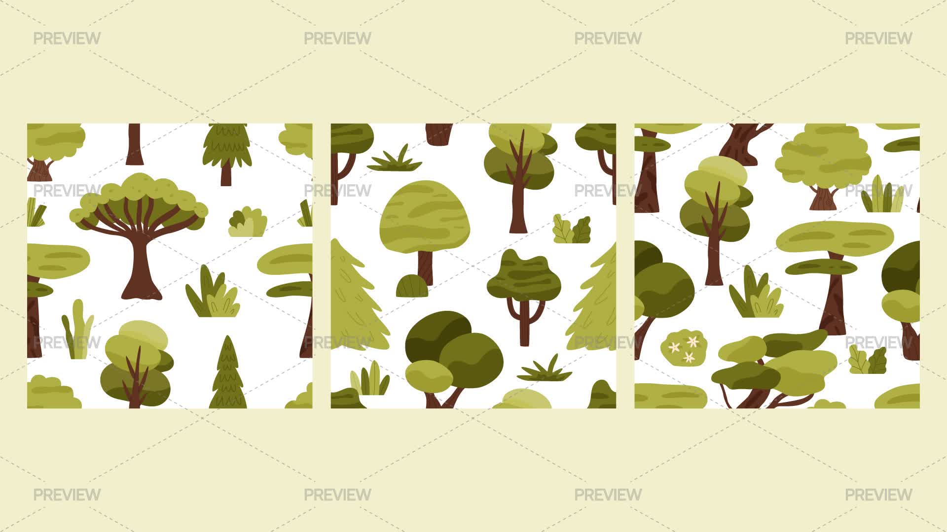 Bg Vector Pattern Forest Forest Seamless Patterns - Graphics | Motion Array