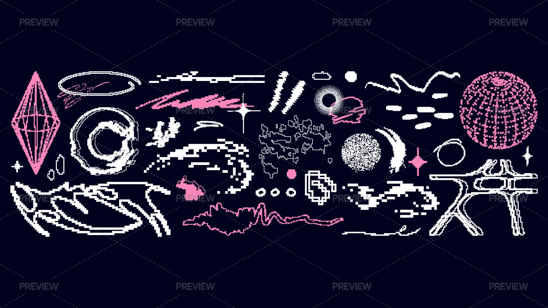 35 Bitmap Shapes - Graphics | Motion Array