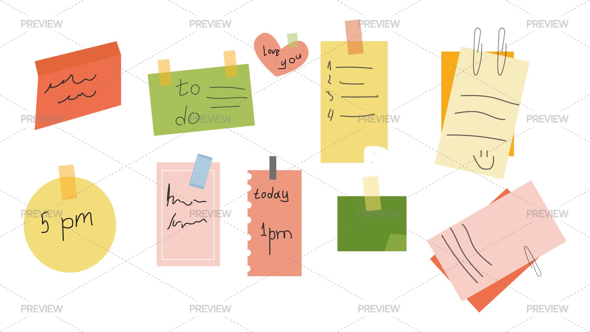 Paper Note Stickers by Gulnazya_art - Graphics | Motion Array