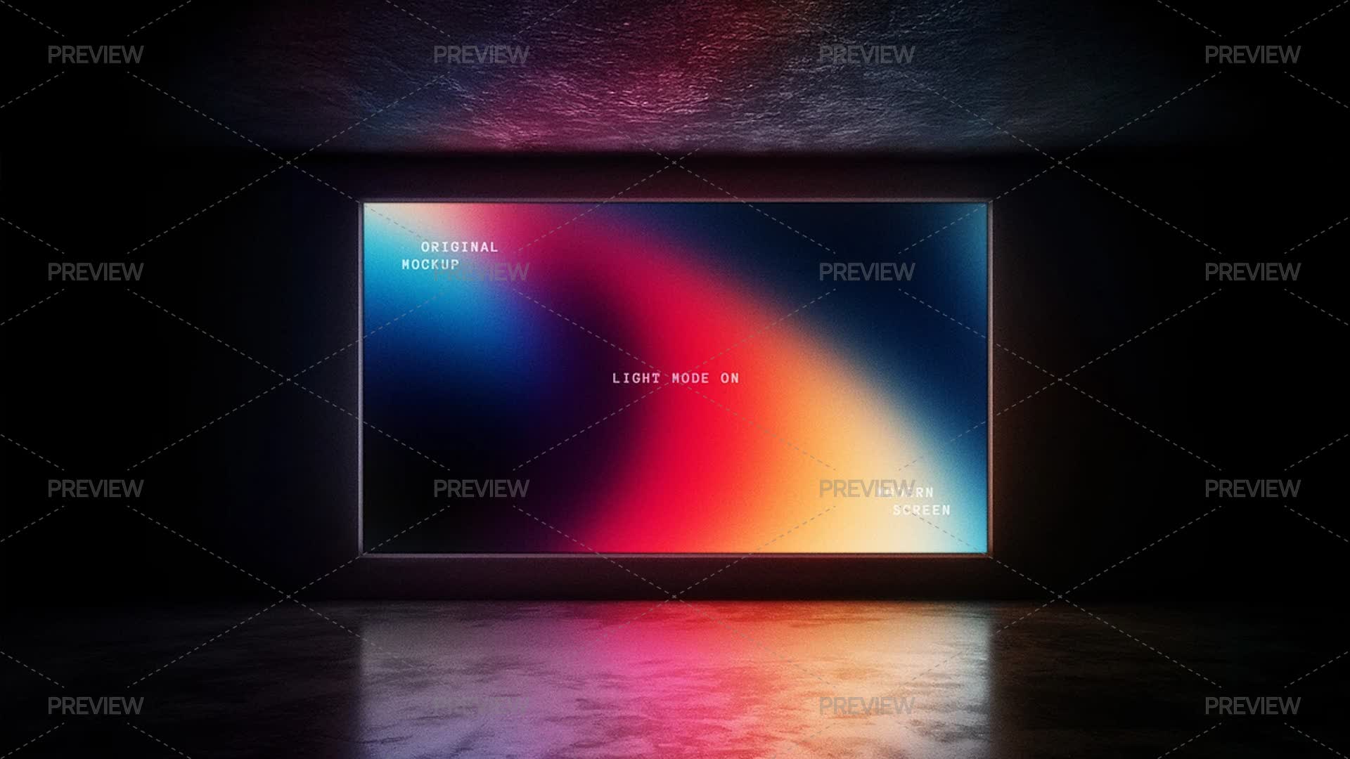 Horizontal Screen Resolution Glowing Horizontal Screen Mockup - Graphics | Motion Array