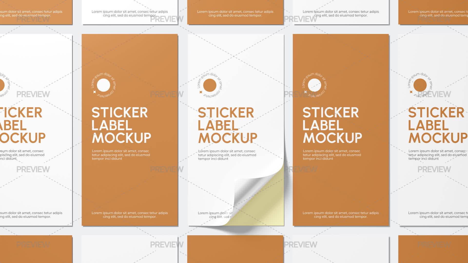 Rectangle Sticker Labels Mockup Top View - Graphics | Motion Array