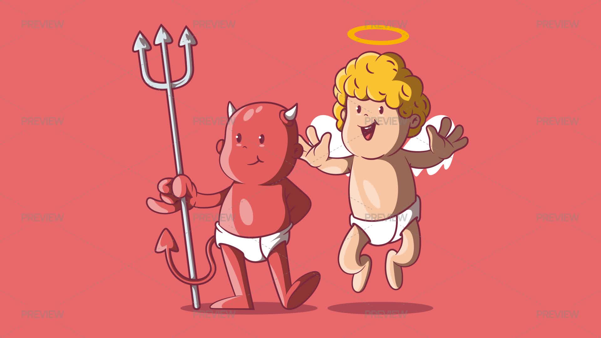 Devil And Angel Characters - Graphics | Motion Array