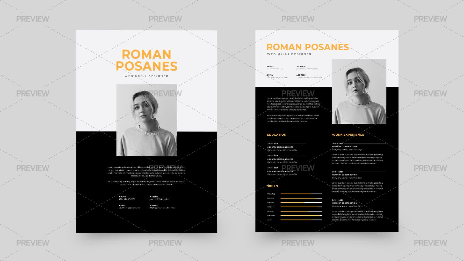 CV Resume Template - Graphics | Motion Array