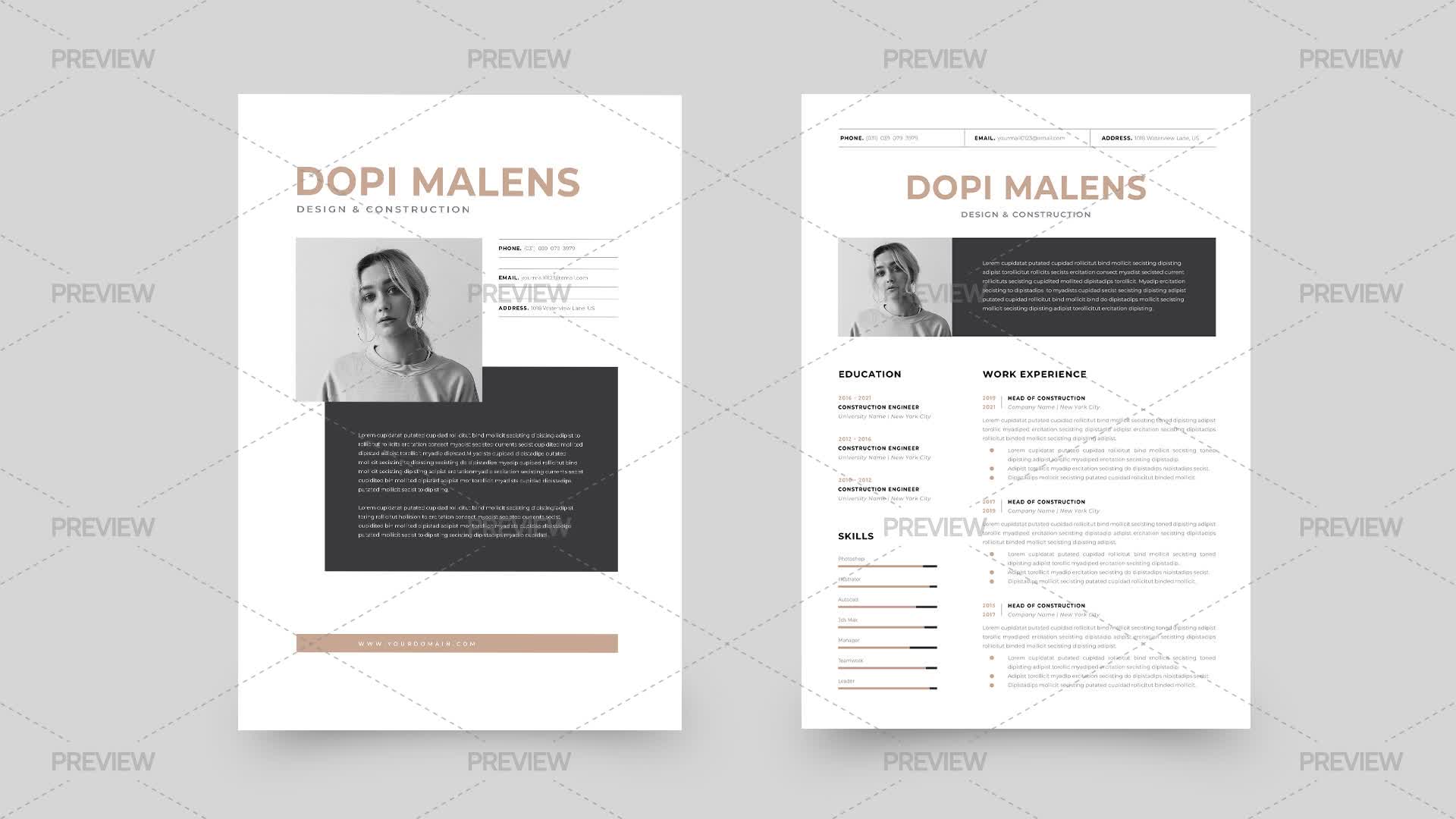 CV Resume Template - Graphics | Motion Array