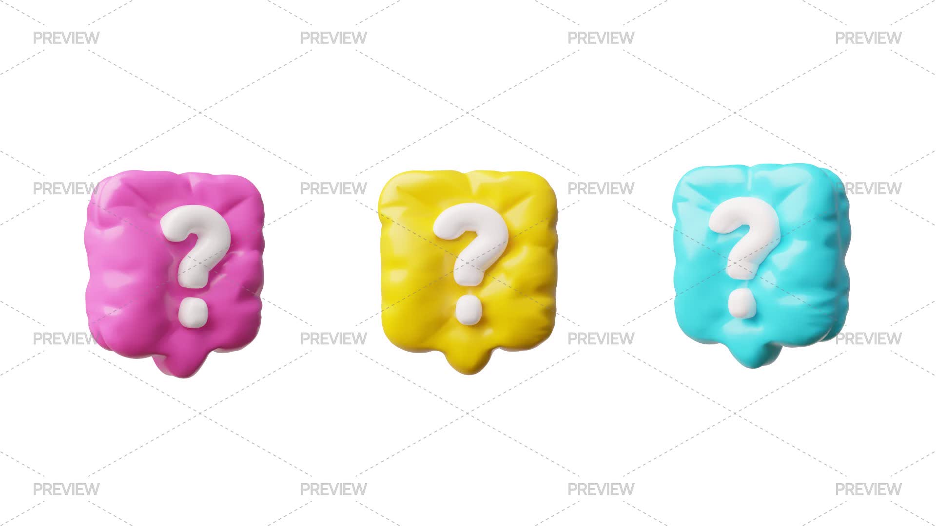 Inflatable Question Mark 3 Inflatable Speech Bubbles With Question Mark - Graphics | Motion Array