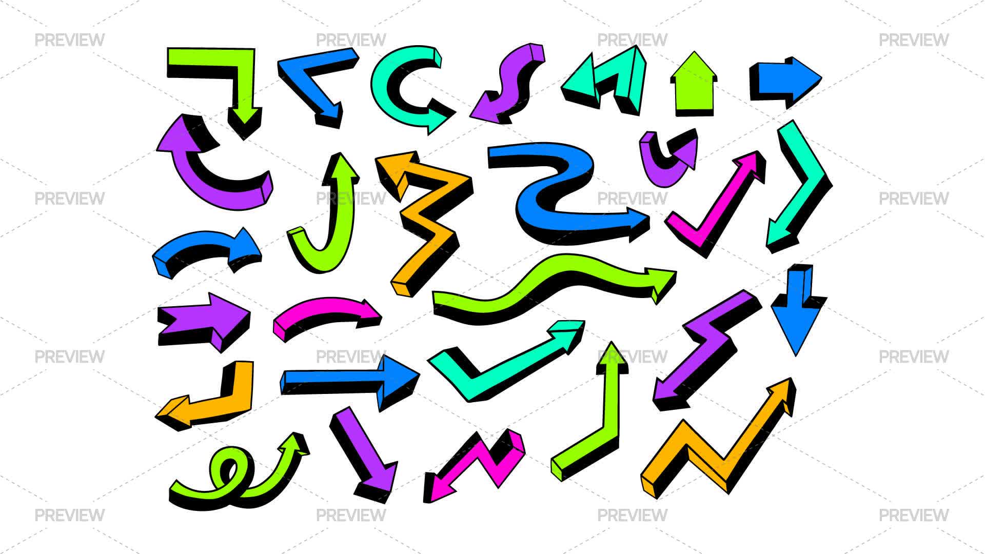 Colorless Direction Arrows Vibrant Arrows And Pointers by LUDmyla - Graphics | Motion Array