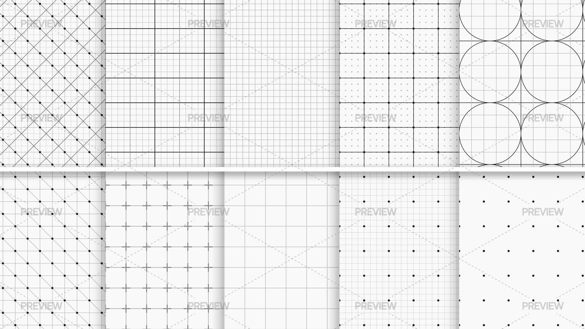 Grid Line Seamless Patterns by Pitchlook - Graphics | Motion Array