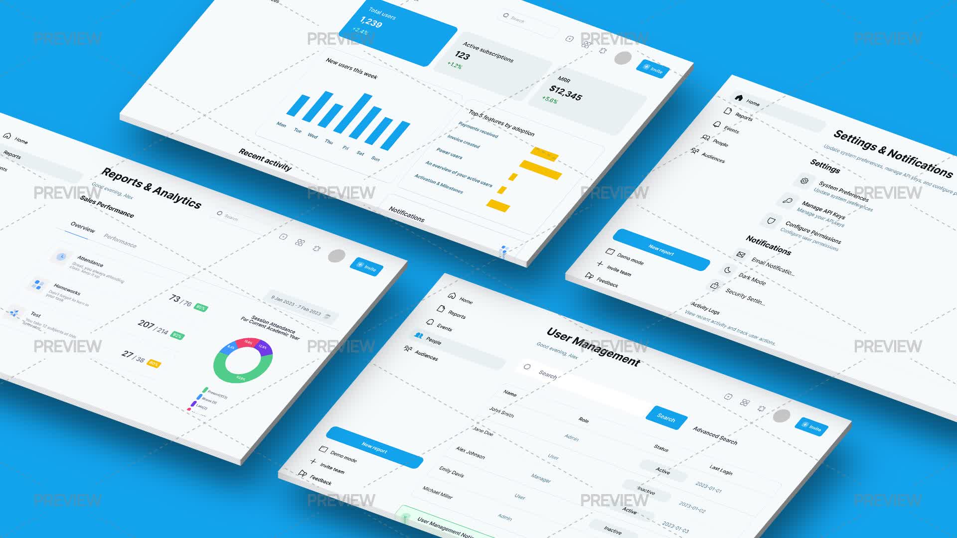 Admin Computer Graphics Design Admin Backend Dashboard UI Web Template by Nagare Design - Graphics ...