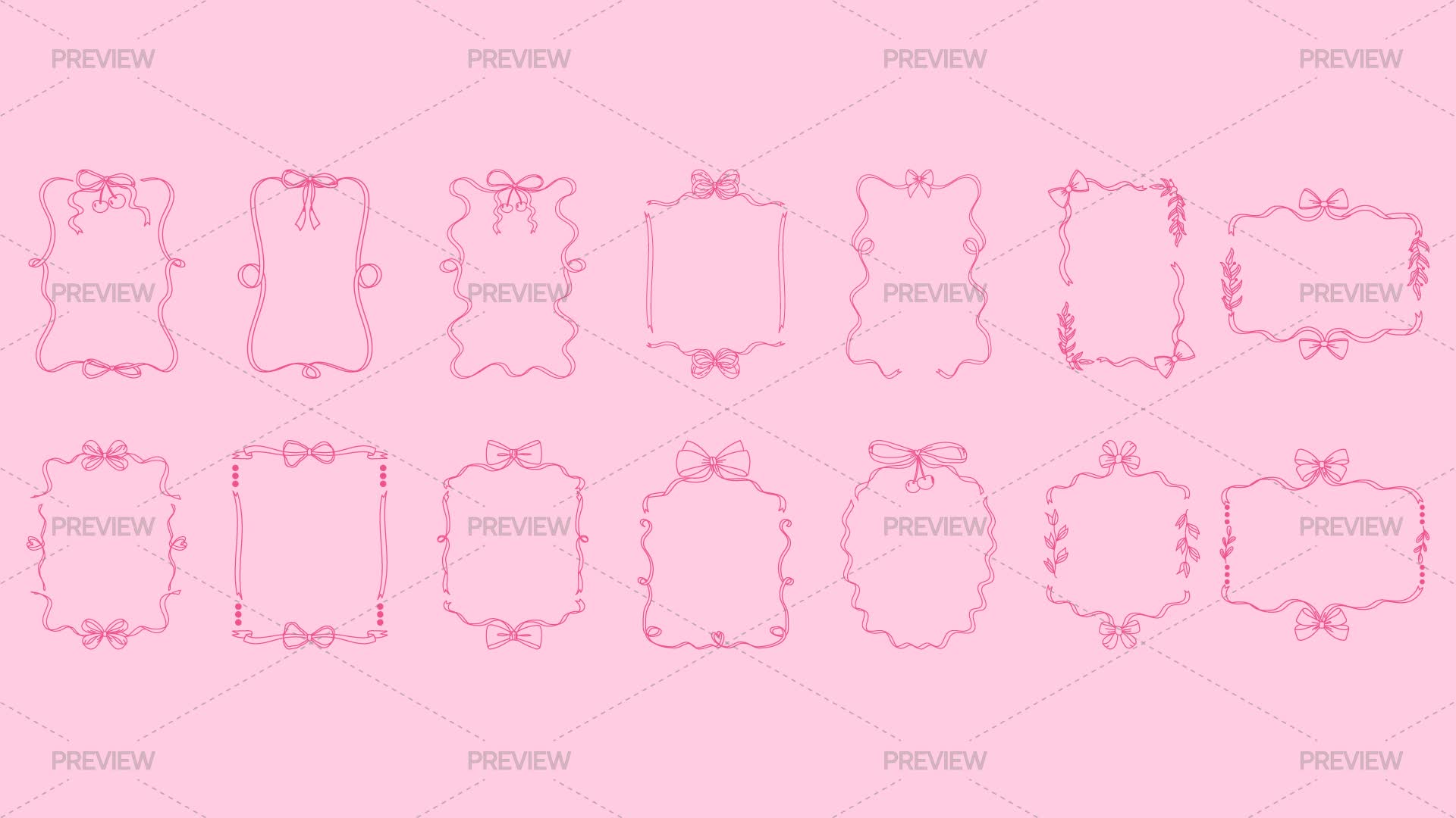 Pink Ribbon Frames by Anna Orlova - Graphics | Motion Array
