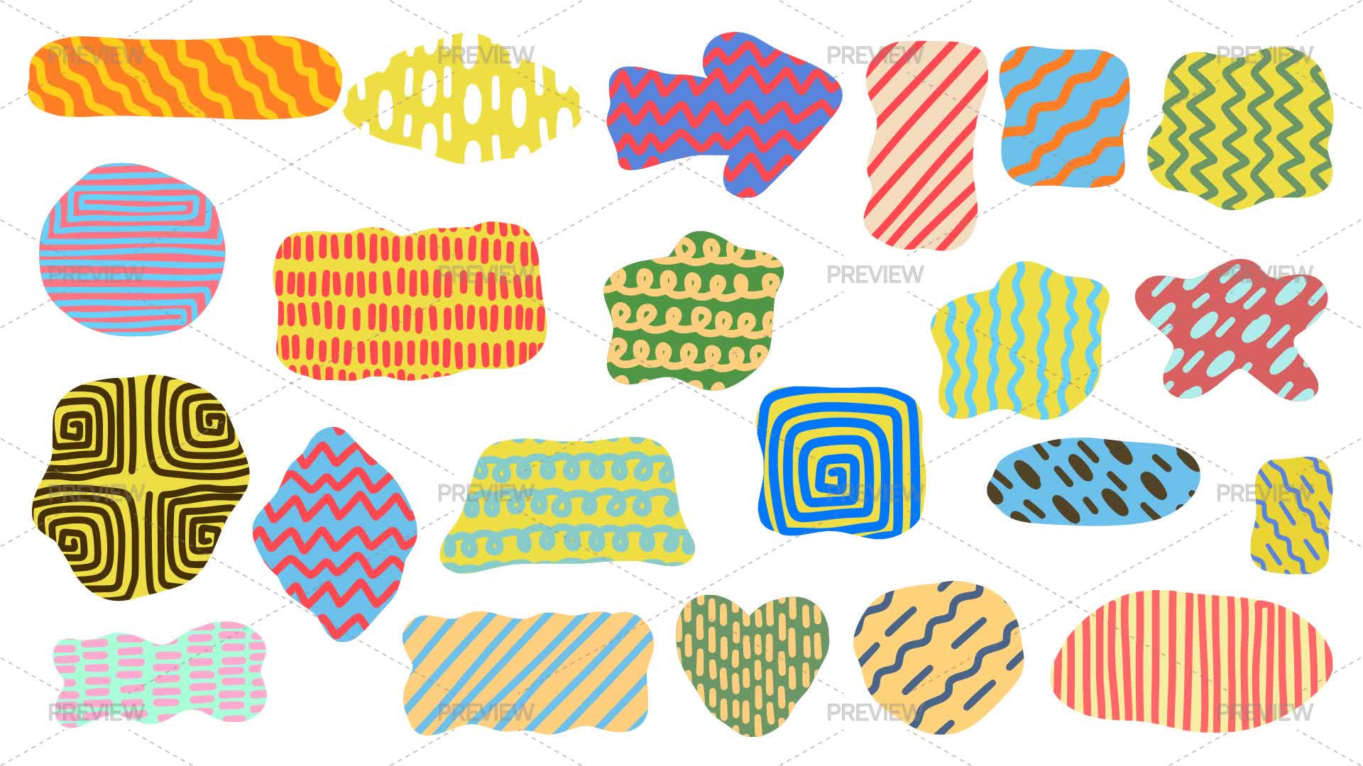 Colorful Abstract Stickers - Graphics | Motion Array