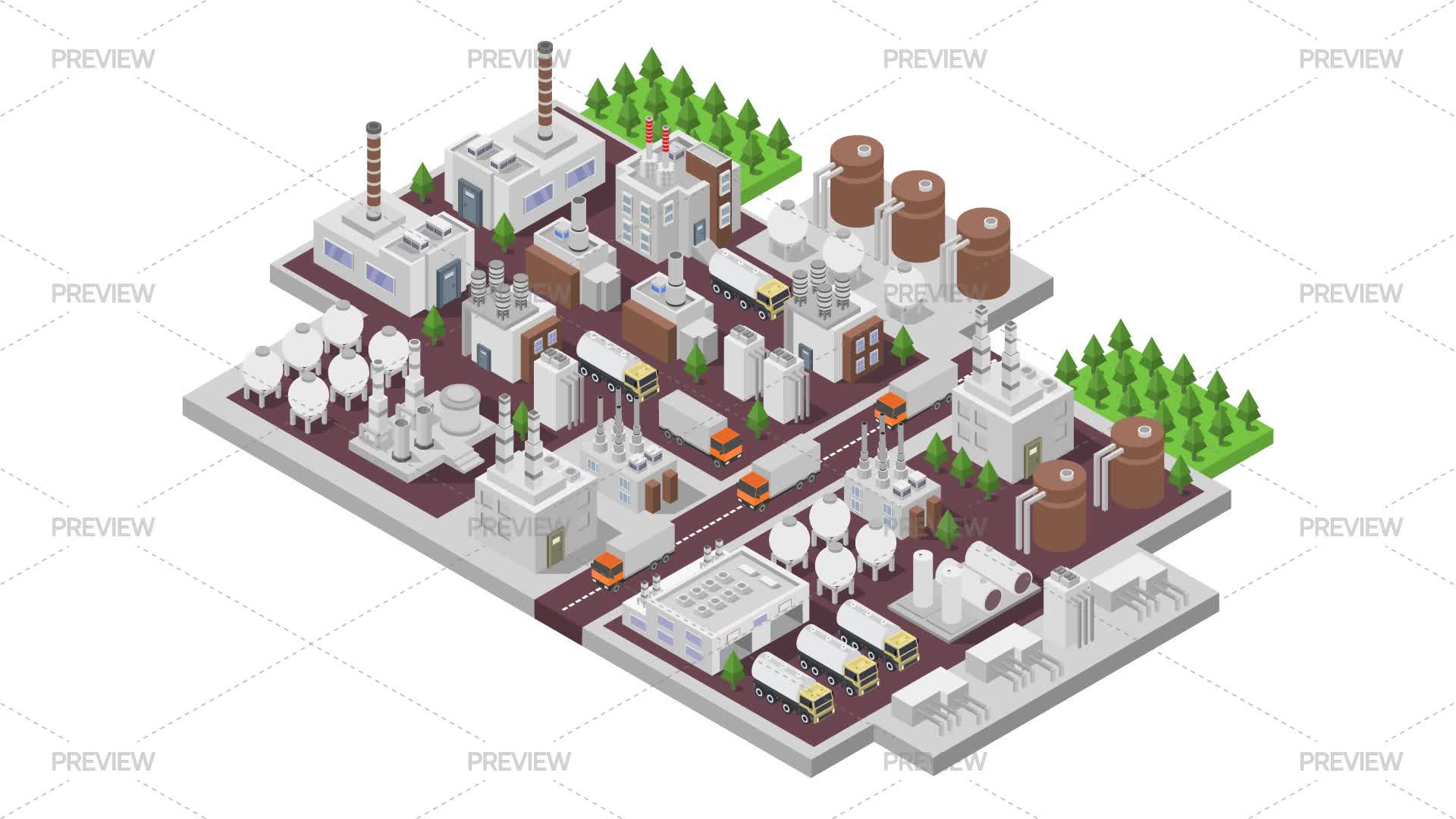 Isometric Power Plant - Graphics | Motion Array