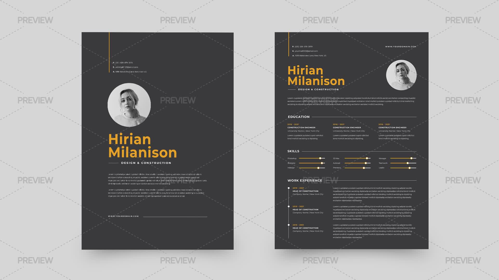 CV Resume Template - Graphics | Motion Array
