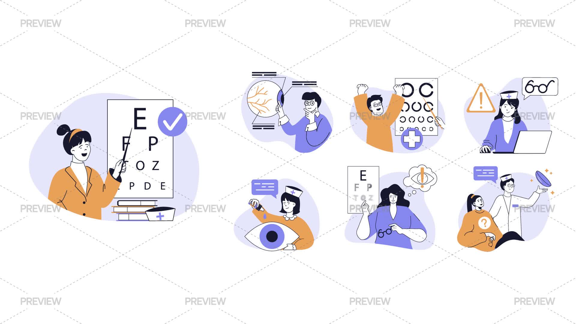 Illustrations Of Optometry Consultations by alexdndz - Graphics ...