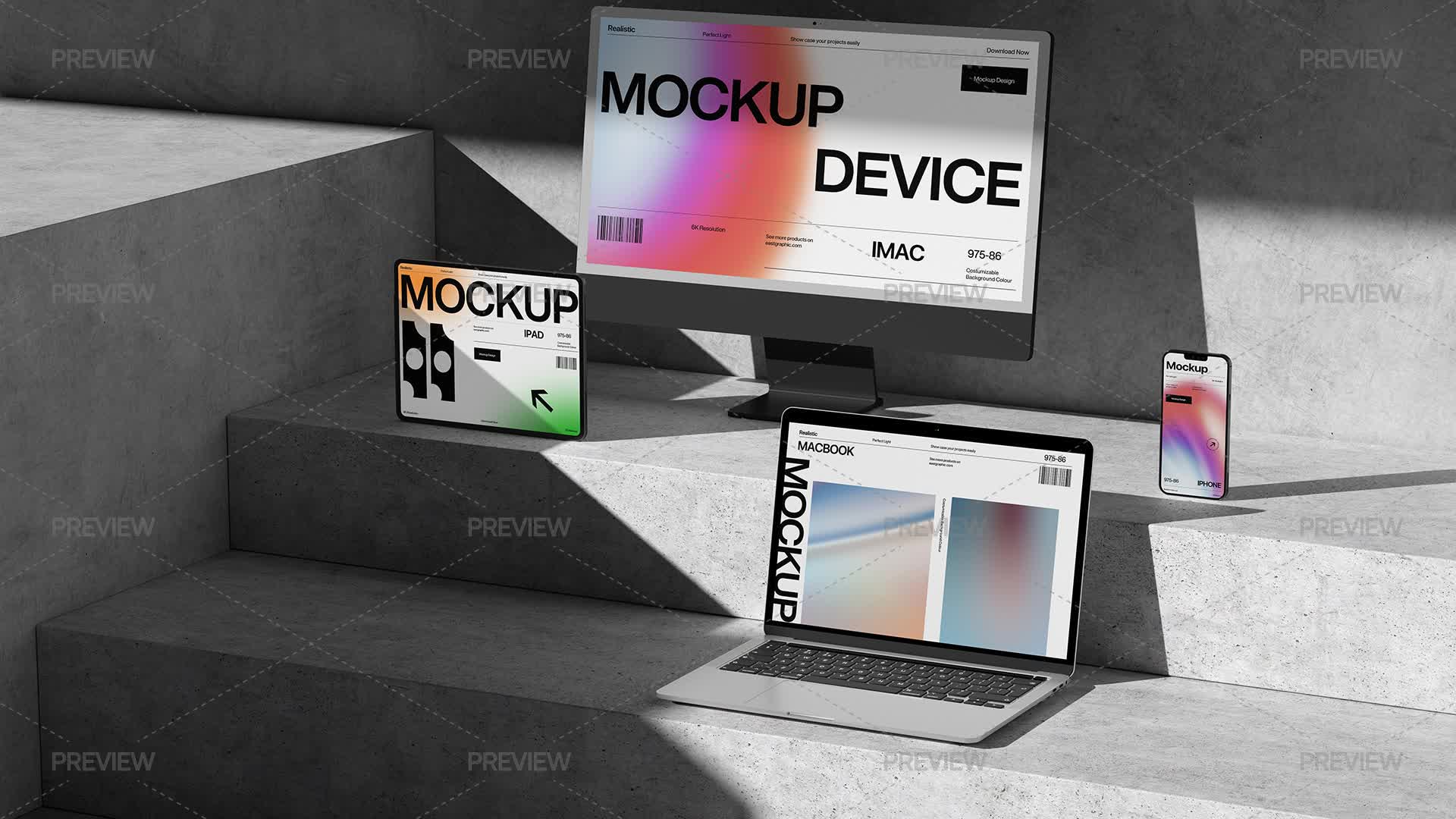 Multi Device Graphics Multiple Digital Devices Mockup by eastgraphic - Graphics | Motion Array