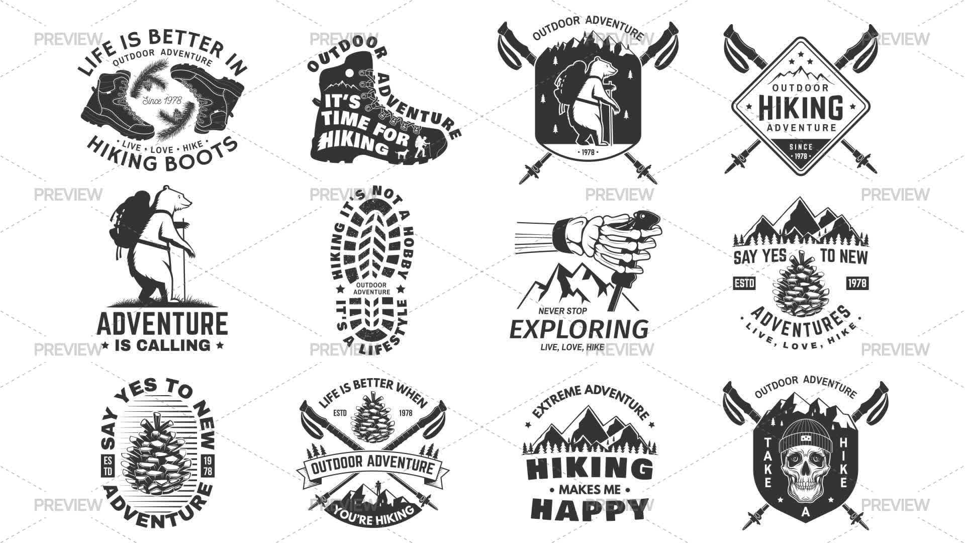 Hiking And Outdoor Adventure Templates - Graphics | Motion Array