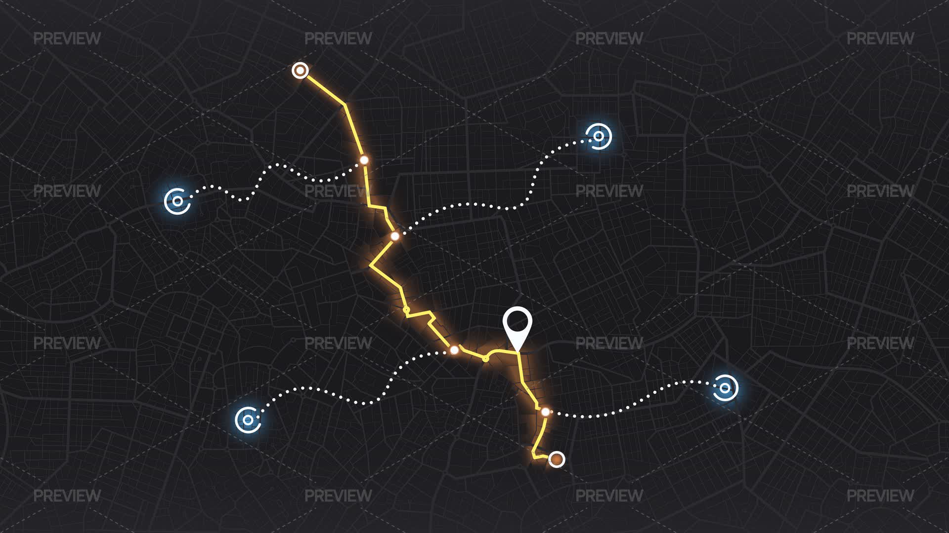 GPS Navigation Routes - Graphics | Motion Array