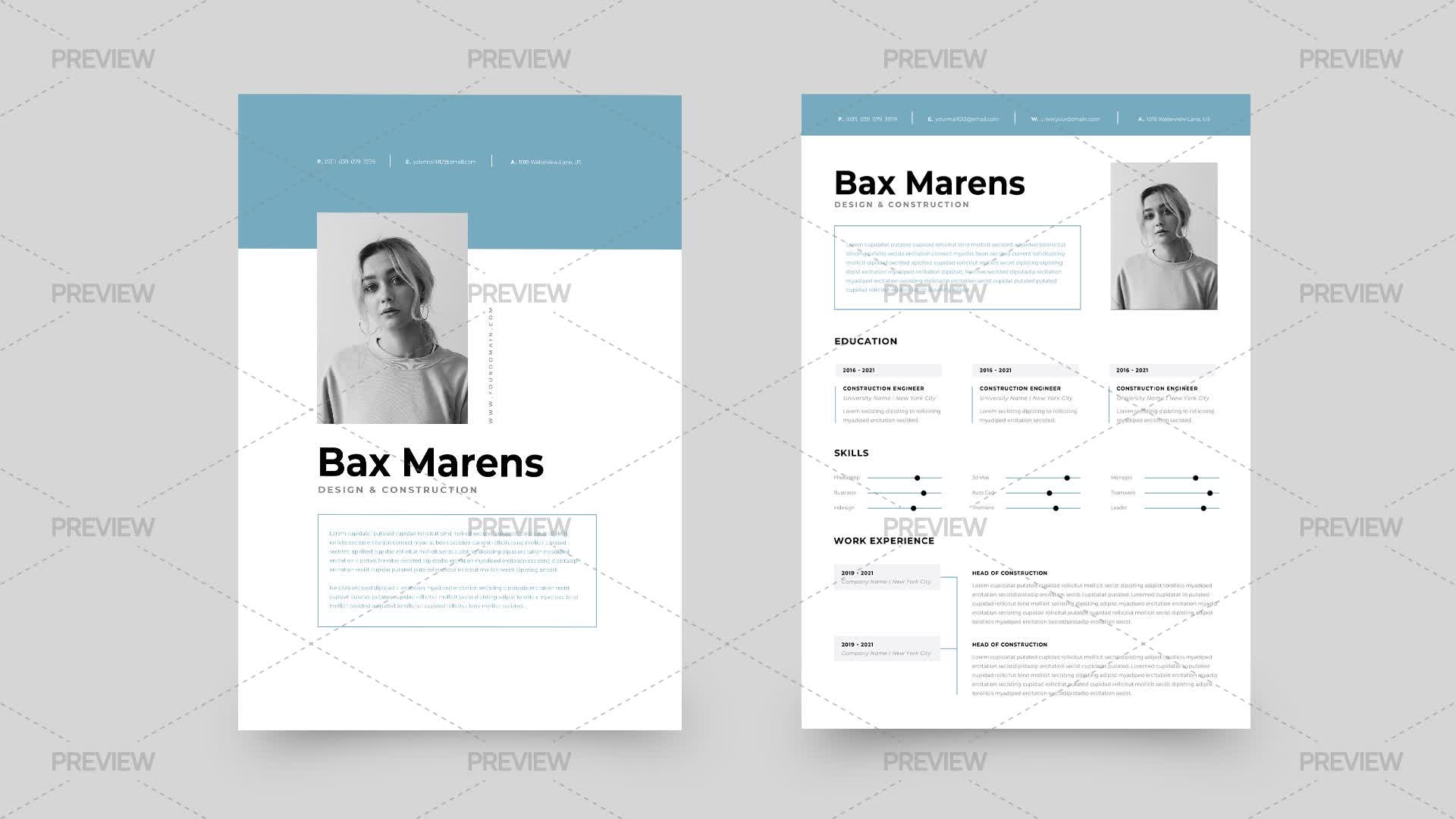 CV Resume Template - Graphics | Motion Array