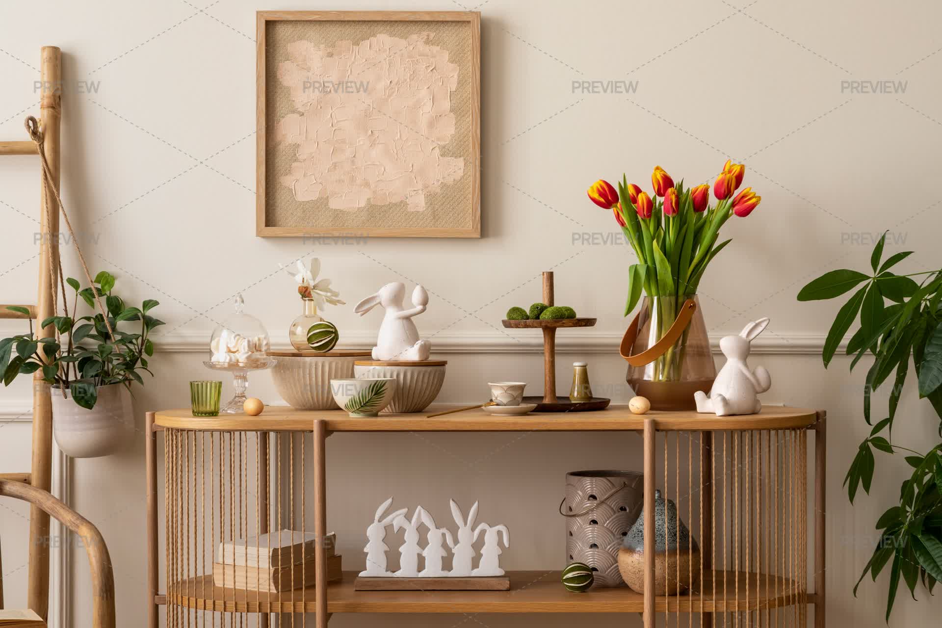 Interior Design Of Spring Living Room Interior - Stock Photos | Motion ...