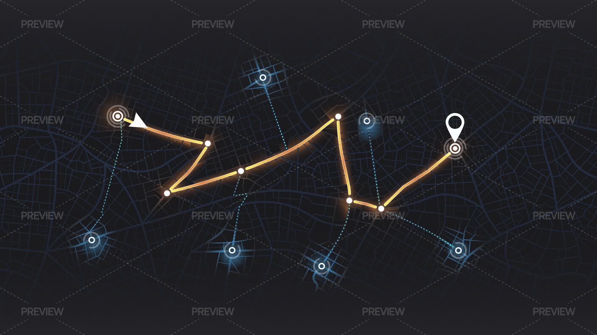 GPS Navigation Routes - Graphics | Motion Array