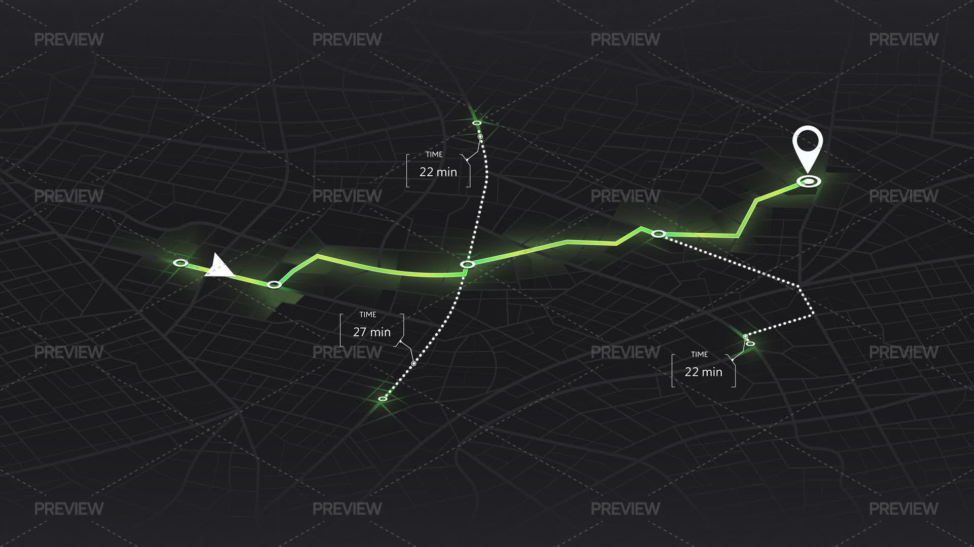 GPS Navigation Routes - Graphics | Motion Array