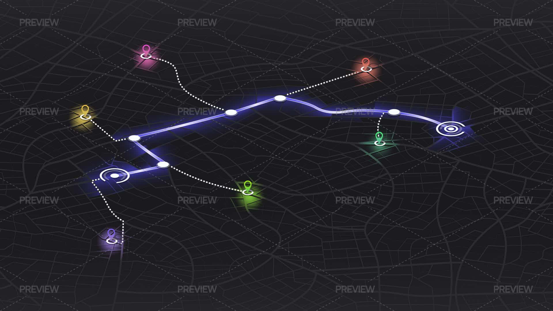 GPS Navigation Routes - Graphics | Motion Array