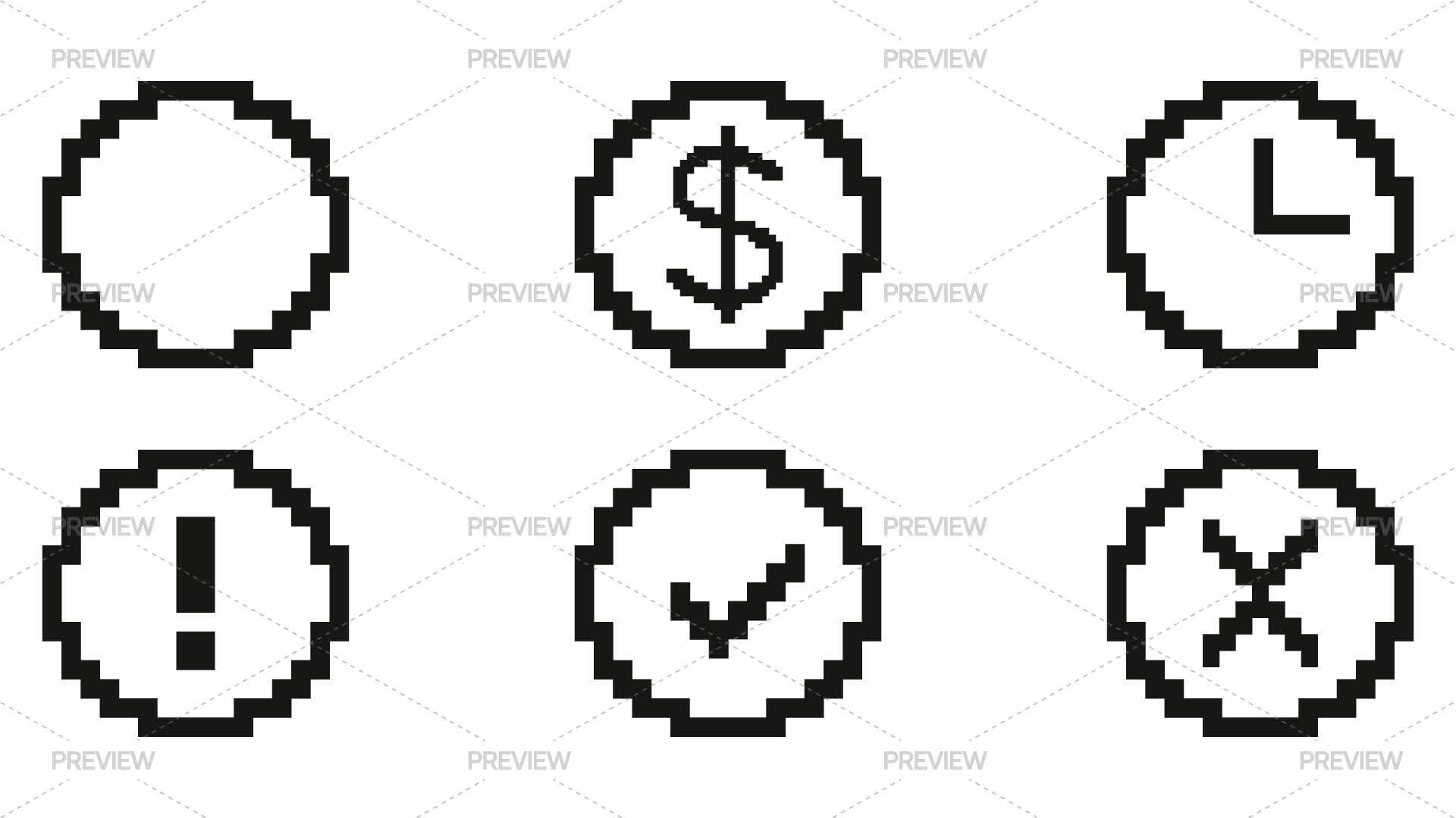 8 Bit Vector Graphics Icon 6 Retro 8-Bit Icons - Graphics | Motion Array