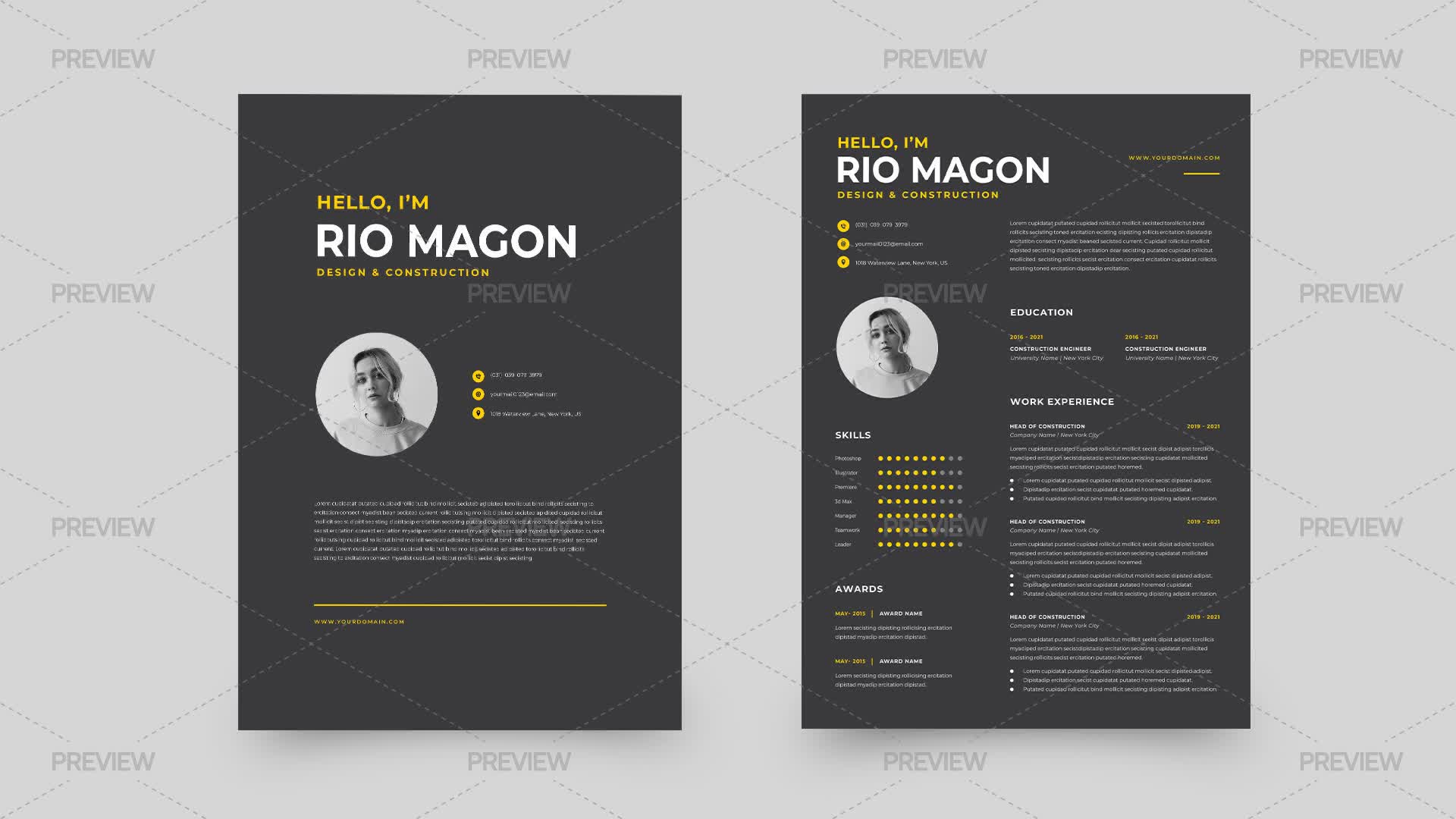 CV Resume Template - Graphics | Motion Array