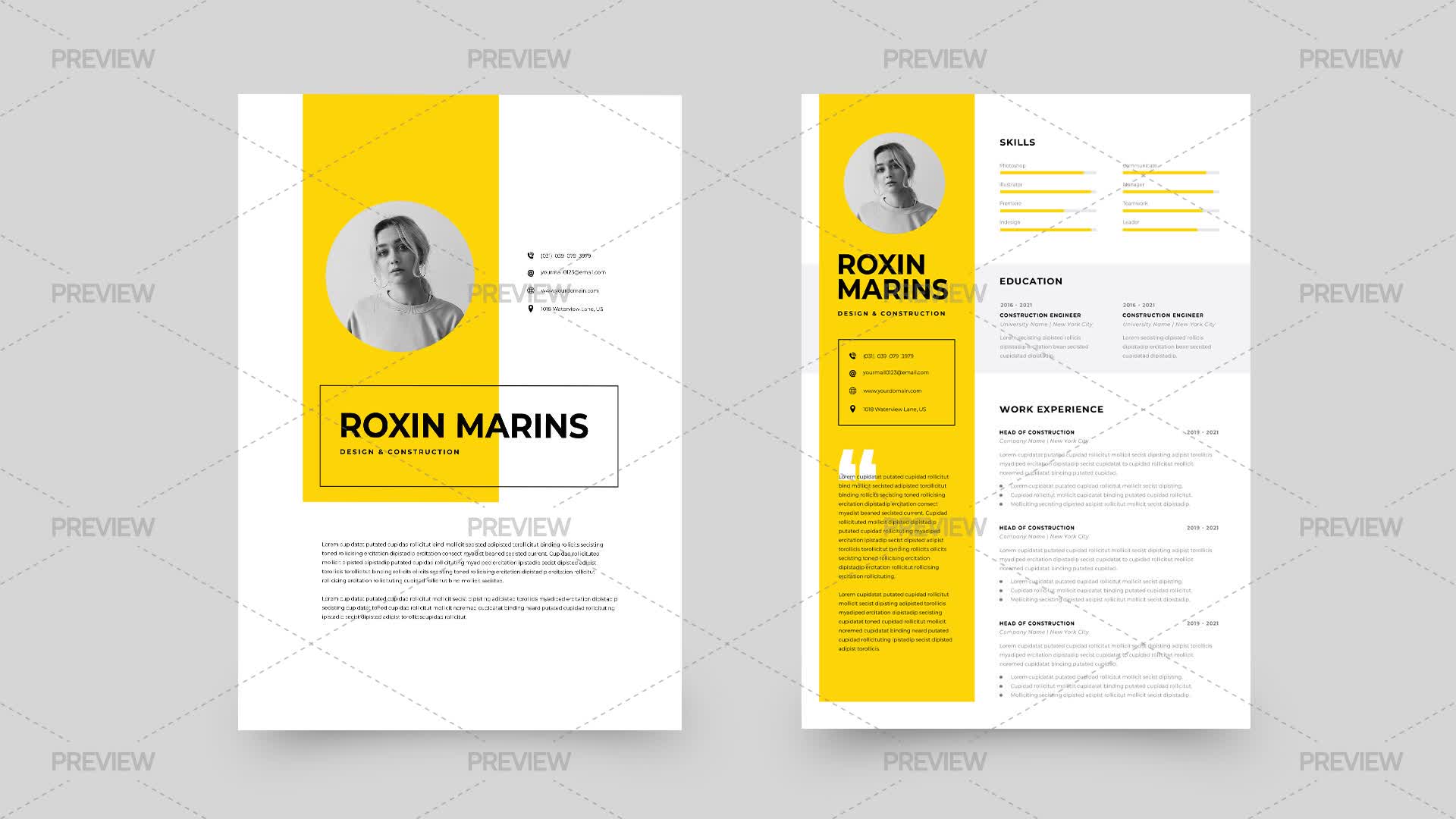 CV Resume Template - Graphics | Motion Array