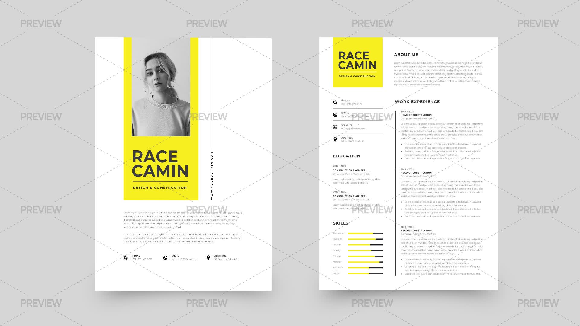 CV Resume Template - Graphics | Motion Array