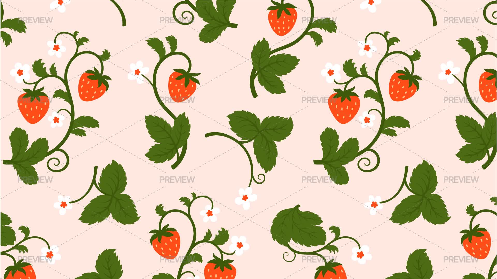 Strawberry Seamless Pattern - Graphics | Motion Array