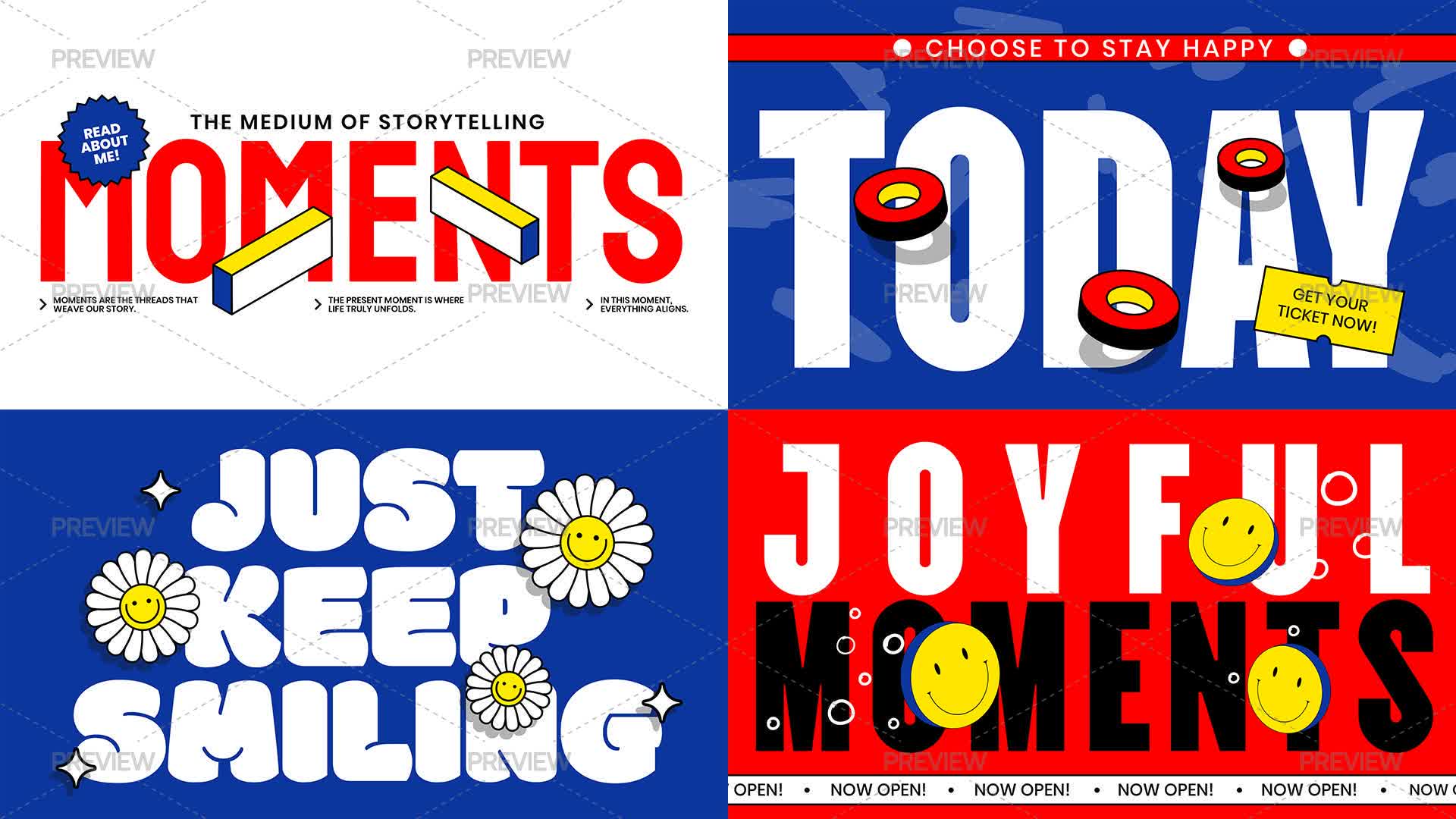 4 Bold Title Templates - Graphics | Motion Array