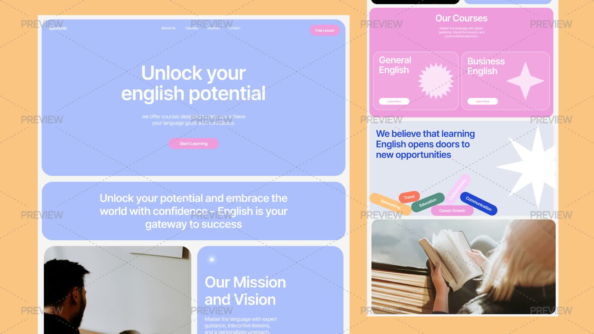 Colorful Website Template Graphics Motion Array