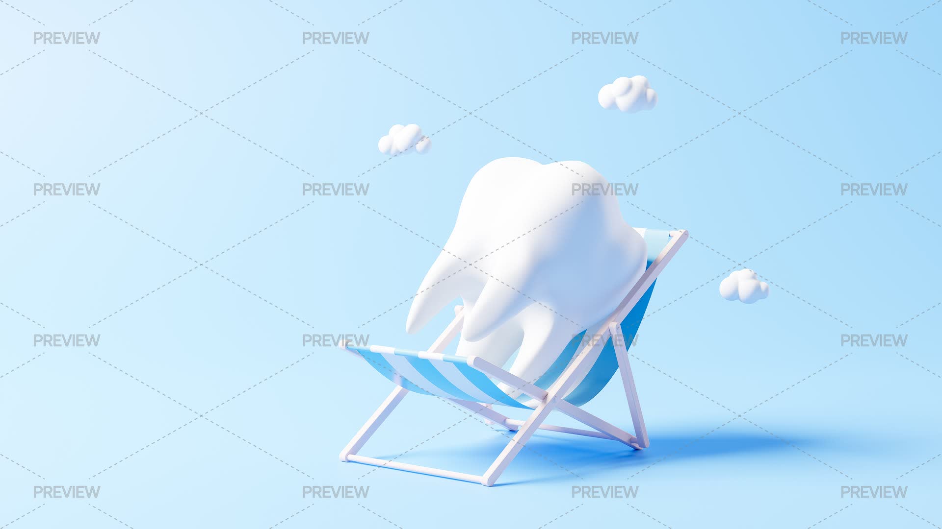 Tooth In A Beach Chair - Graphics | Motion Array